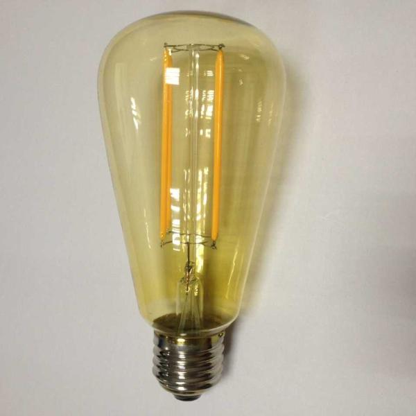 ETL cUL listed Long led filament COB ST64 LED bulb smoke amber glass dimmable 8w 6W AC120V