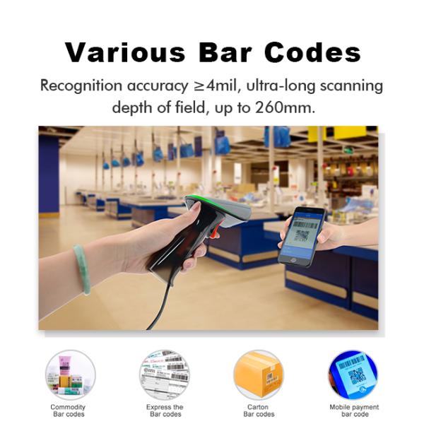 DC5V USB Wired Handheld QR 2D Barcode Reader Scanner For Mobile Payment