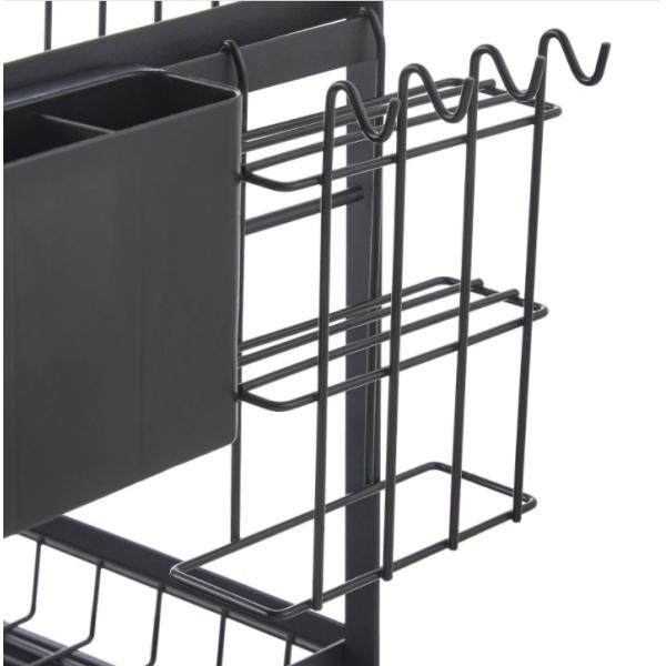 2 Layers Removable L38.5cm Steel Kitchen Basket Rack