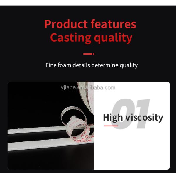 High Bond Waterproof Heat Resistant Adhesive Acrylic Foam Tape For Packaging
