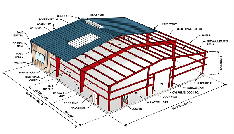 Prefab Metal Steel Frame Workshop Building H Beam Structural Steel Industrial Plant for Manufacturing & Logistics Storage
