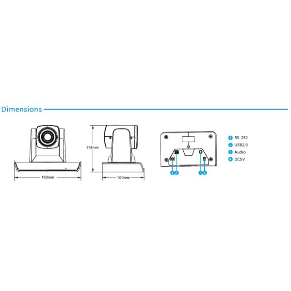 Hawkvine VC005 USB 2.0 HD PTZ Auto Tracking Video Conference Camera 1080P 3x Optical Zoom Pan & Tilt Camera Manufacturer