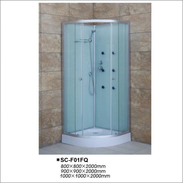 Aluminum Framed Fabric Glass Simple Shower Cabin  / Bathroom Shower Stalls