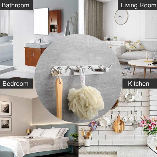 Wall Mounted Decorative Stainless Steel Hook Rack For Hanging Coats Backpack