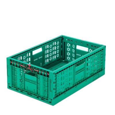 Cesto de plástico de armazenamento de vegetais dobrável em cores personalizadas e design empilhável