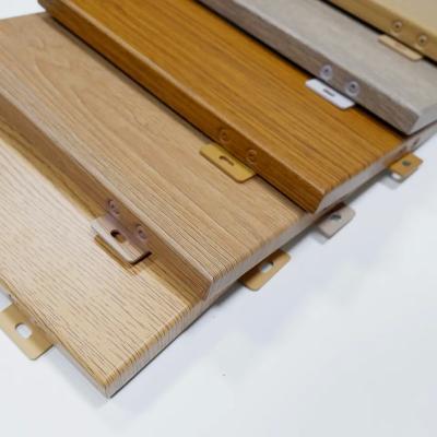 Wall Cladding Solid Color Interior / Outdoor Architectural Wood Grain Aluminum Panels