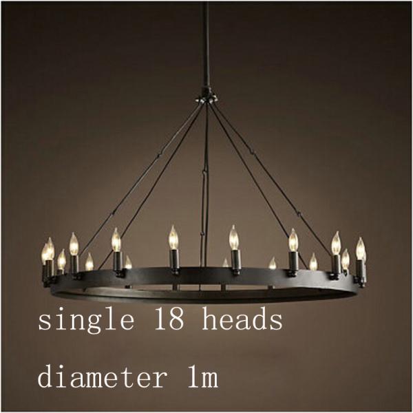 Wrought iron Chandelier art retro industrial Black LOFT restaurant bar clothing candle Chandelier(WH-CI-116)