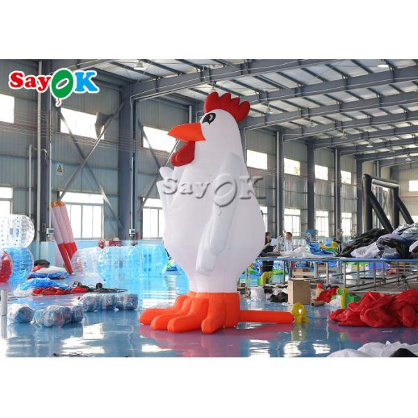Festival Party Decor White Inflatable Cartoon Characters 13ft Animal Chicken Rooster Model Inflatable Yard Decorations