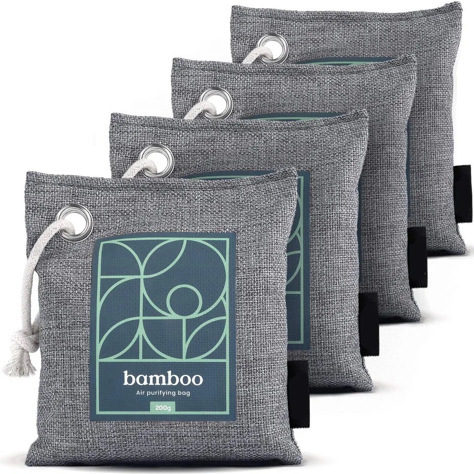 200g Activated Bamboo Charcoal Air Purifying Bag for Home Office Car Hotel Odor