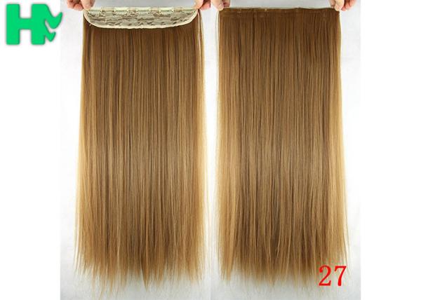 Long Silky straight Synthetic Hair Extensions Double Drawn Strong Hair Weaving