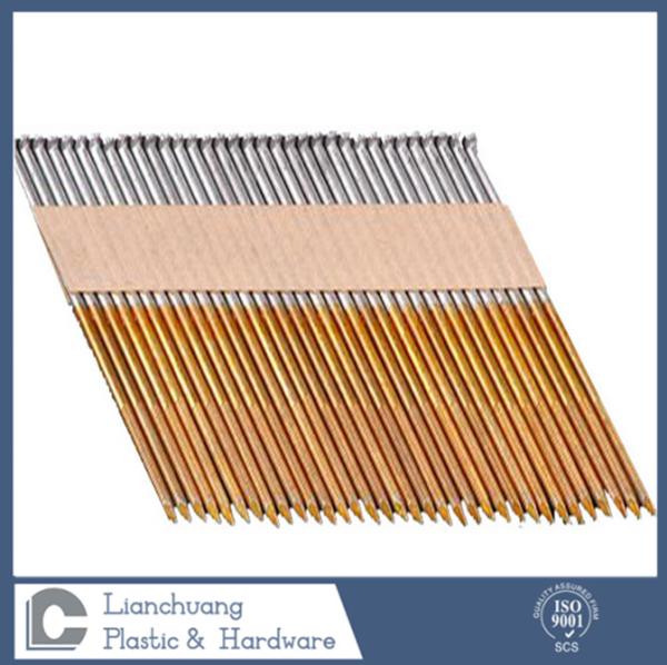 Pregos grampeados da tira de papel da cabeça de D, 3.33X83MM lisos/Ring Shank Nails
