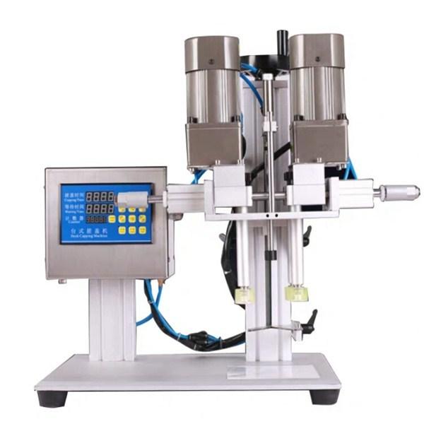 Máquina taponadora de botellas con rosca de tapa de bomba de pulverización de escritorio semiautomática