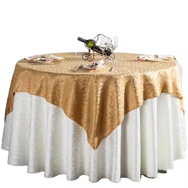 Luxury Soft Round Satin Tablecloths Aesthetic With Jacquard Technics