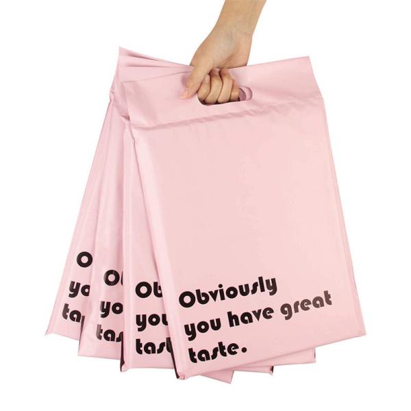 Thank You Purple Nude Poly Mailer With Handle Plastic Postage Cheap Poly Mailers Bags Mailer Custom Logo Polyethylene Bags