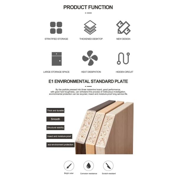 Modern Boss Home Office Waterproof L Shape Computer Desk with PANEL Wood Style Design