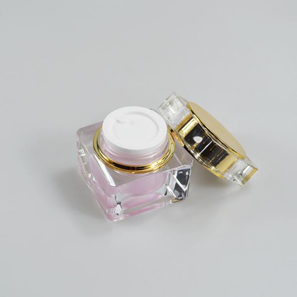 30г квадратный контейнер розовая акриловая кружка крема Пластиковая кружка для роскошных продуктов по уходу за кожей