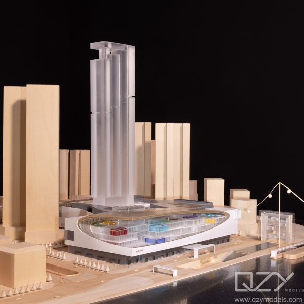 KPF 1:500 Guangzhou MixC Center Architectural Scale Model with Laser Cutting Thermoforming and CNC Carving