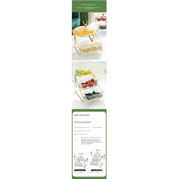 Minimalist Deer-Theme Glass Serving Tray for Heatable Party Dessert Display in Kitchen