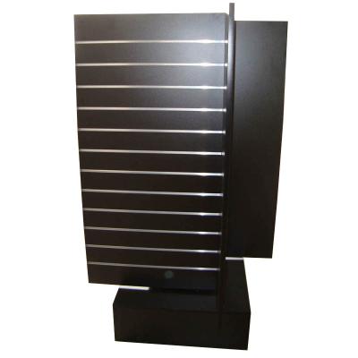 4 Way MDF Rotating Wooden Retail Display Stands With 4 Slat Spinner Panels