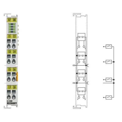Beckhoff EL1088. Terminal EtherCAT, entrada digital de 8 canais, 24 V DC, 3 ms, ligação de terra.