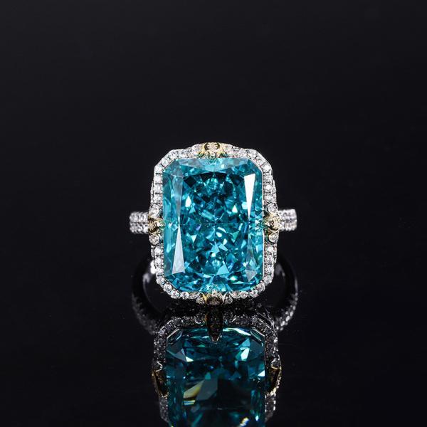 Фиолетовый / Аква синий / Желтый драгоценный камень 925 Стерлинг серебряный циркон Брак