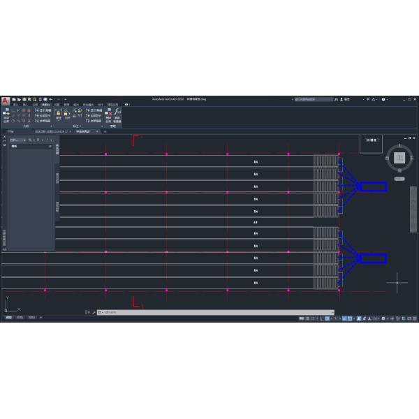 Хранилище холодов логистического склада с сетчатой структурой длинного протяжения и дизайном AutoCAD