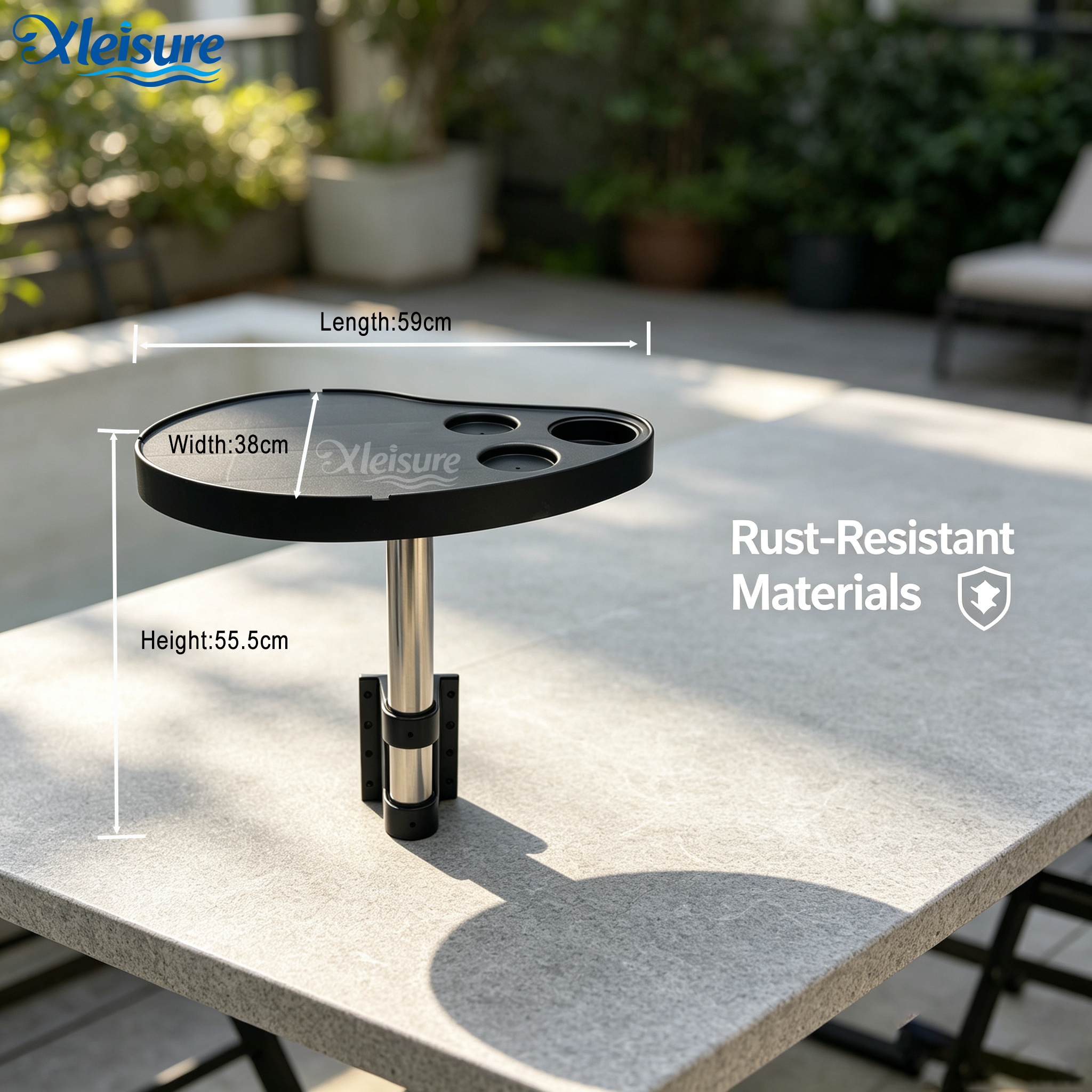 Cabinet-Mount Spa Hot Tub Table Spa Caddy, Adjustable Waterproof Hot Tub Side Table, Outdoor Spa Accessories for Bathtub Pool