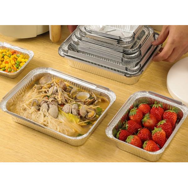 Customized Logo Aluminum Foil Container with Lids Delivery Packaging Biodegradable Box