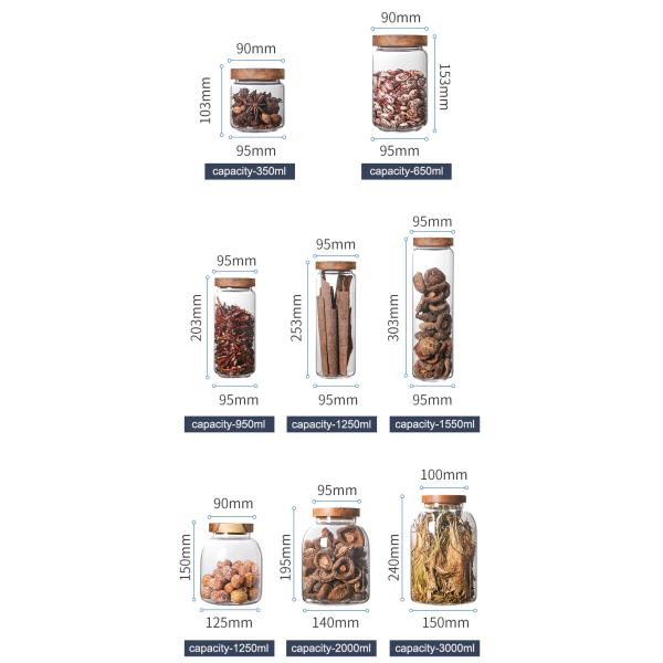 Acacia Lid Glass Containers for Food Storage Solutions