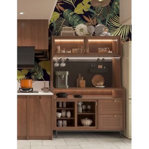 Modern Waterproof Veneer Kitchen Cabinets | Custom-Sized Plywood Base for Home