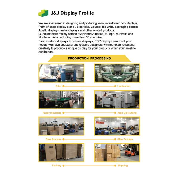 Corrugated Cardboard Double E Floor Display Racks Foldable for Retail Promotion