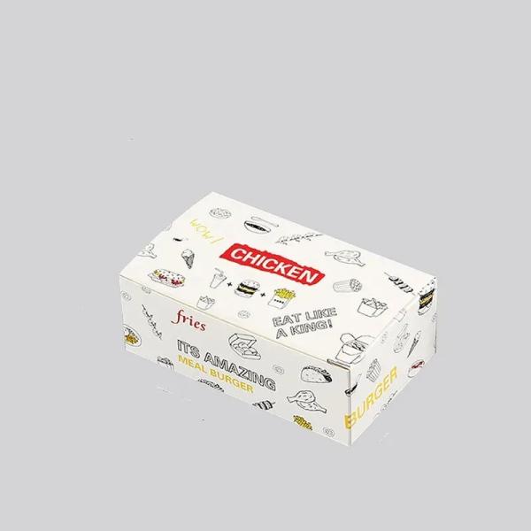 Boîtes de poulet frit rigides jetables Boîte de sandwich Kraft pour emballage de nourriture à emporter