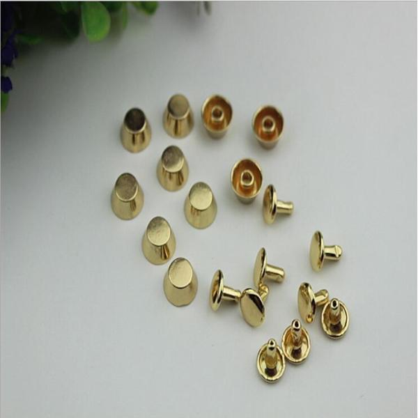 Fashion accessory plain gold color 8 mm round metal decorative rivets for handbags