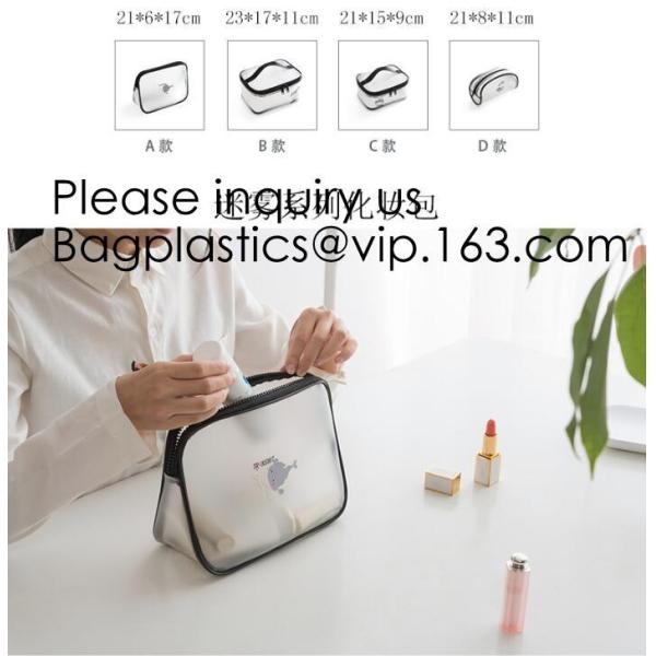 Waterproof Travel Toiletry Organizer Cosmetic Transparent Pvc Bag Women Makeup Organizer Pouches, bagease, bagplastics