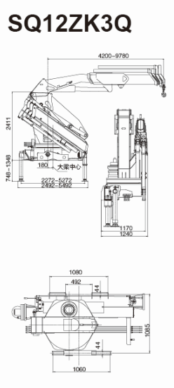 Truck Loader Knuckle Boom Crane, 12 Ton Cargo Truck Mounted Crane with CE Certificate