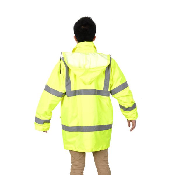 RC104 HIVI 150D-600D Tecido Oxford PU/PVC revestido de casaco de inverno S-XXXL amarelo fluorescente