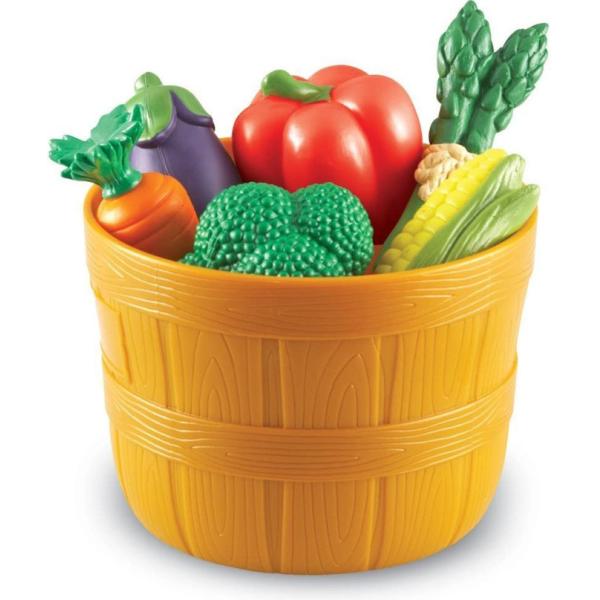 Unisex Children's Day Five Color Bucket Vegetable Soft Gum Fruit Set Kitchen Food Puzzle Toy Gift