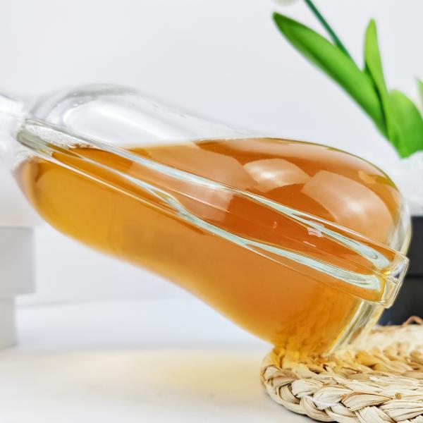 Acid Etch Surface Handling Transparent 500ml/1l Glass Bottle for of Round Shape Wine