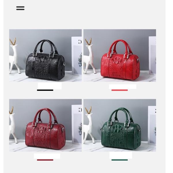 Fashion Lady Purse Genuine Crocodile Leather Women's Small Boston Bag Exotic Real Alligator Skin Female Zipper Handbag