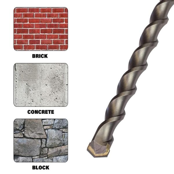 High Strength SDS Drill Bit with Self Centering Carbide Tip and Debris Cleaning Design for Masonry and Concrete Drilling