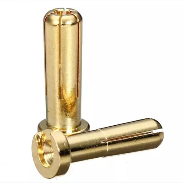 Ouro masculino prático dos conectores da tomada de banana da bala chapeado para a bateria de RC
