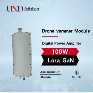 100W Lora Gan Anti-Drone VCO Noise Source Module Waterproof FPV Counter Device 2100-2700 MHz Metal UAV Wireless RF 24-30V 500g
