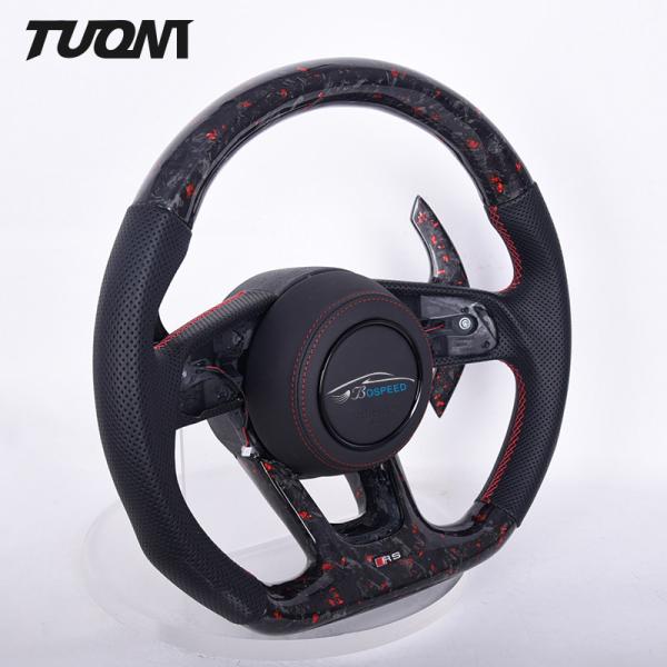 Forged Carbon Fiber Look Car Steering Wheel For Audi RS3 S3 A3 A4 RS4 With Paddles Shifter