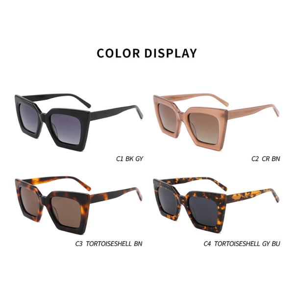 Солнечные очки прочные, стекла ацетата полной оправы квадратные теней глаза кота слишком большие