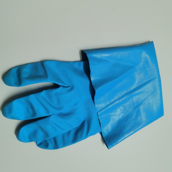 Oil Resistance Xl Blue Nitrile Gloves 11 Mil UnFlocked Lining Chemical Nitrile Glove
