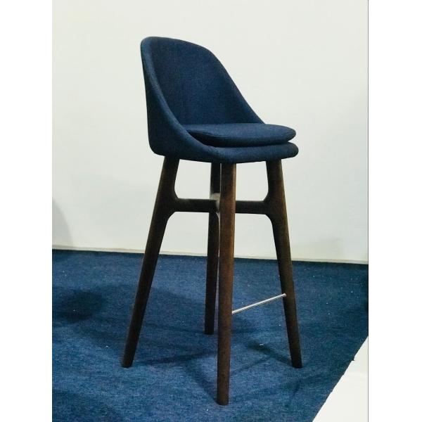 Low Back Replica Solid Wood Leg Solo Bar Stool , SGS Upholstered Bar Stool Chairs