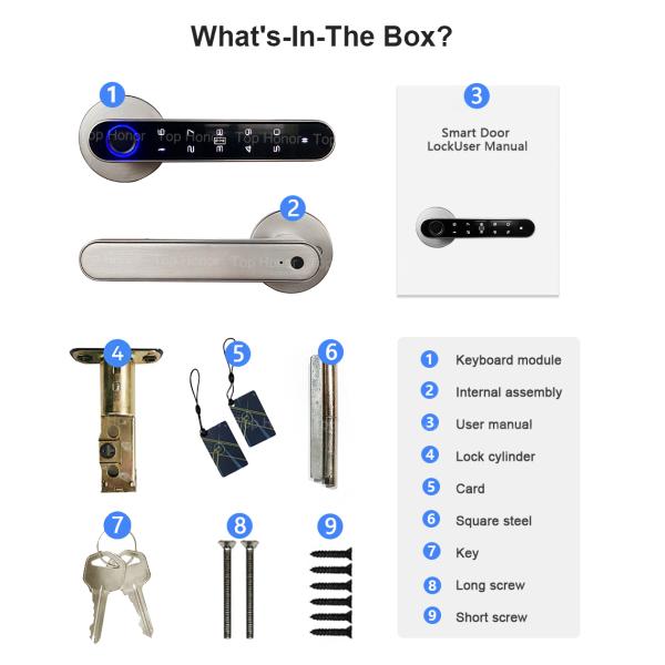 Легкая установка Tuya App Дверный замок Биометрический Bluetooth отпечаток пальца Прикосновение для дома
