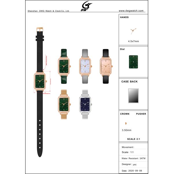 Reloj de moda para mujer del cajero automático elegante 3 con la banda de Exchangable