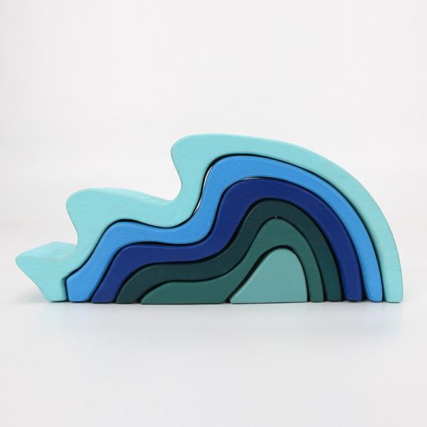 Blocs constitutifs en bois Toy Creative Educational d'arc-en-ciel de Brown 18cm