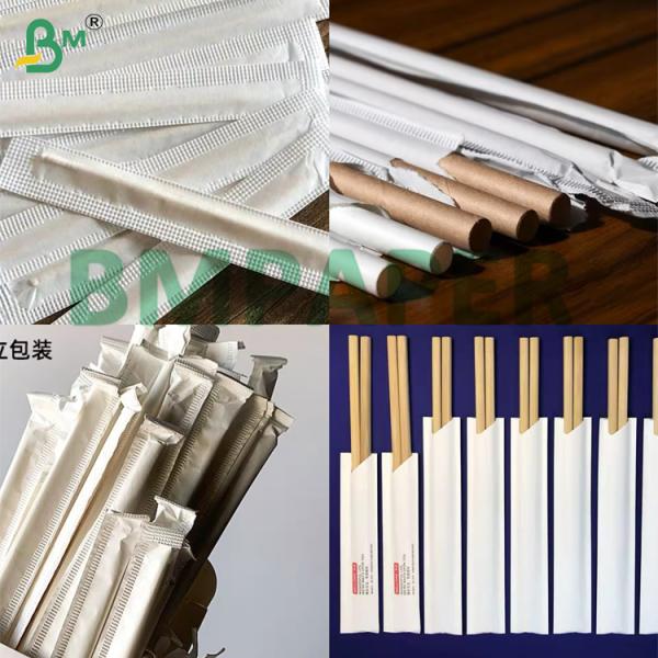 Food Grade White Toothpick Wrapping Paper Roll 24 - 28GSM 26.5-32mm Width Virgin Pulp Biodegradable Kraft